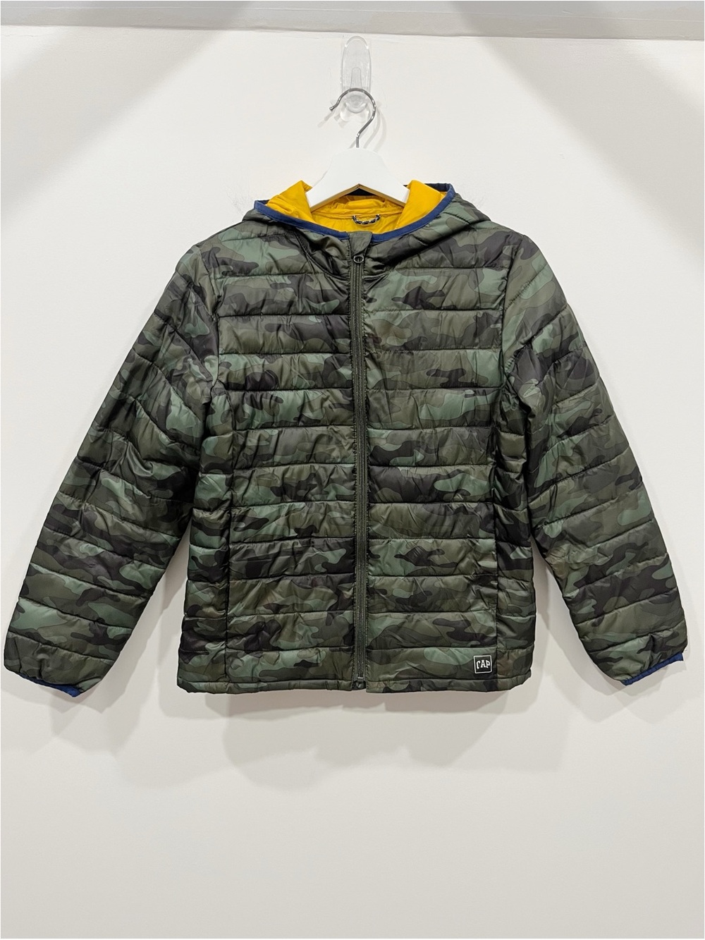 GAP Kids Boys XL 12-13 Camo PrimaLoft Lightweight Puffer Hooded Jacket